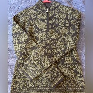 100% Wool Nordic Quarter-Zip Sweater